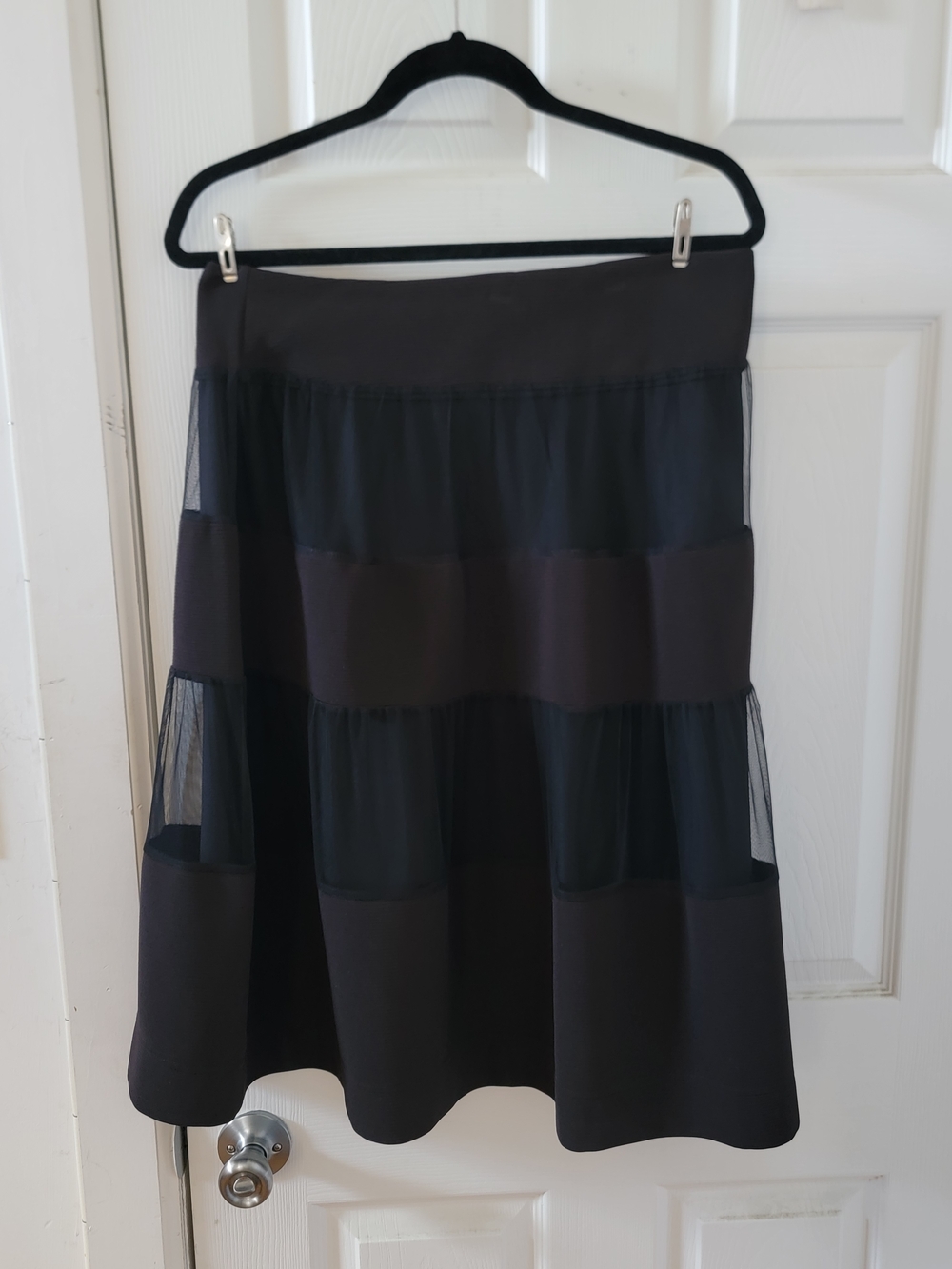 Black Tiered A-Line Skirt